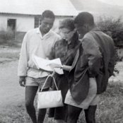 Joanne discussing rehearsal schedule with students, Same, Tanzania