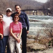 Laura Wood Morse, Nicholas, Earl, and Joanne by the Youghiogheny River, PA