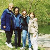 cousins Alice Maron Rotfort, Laurie Karr, Judy Karr Goldstein, Joanne Morse in Boston